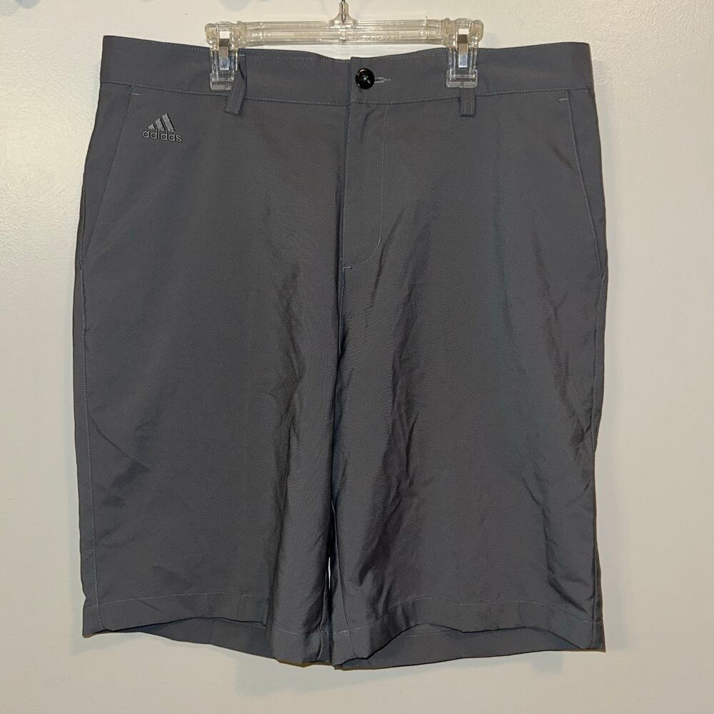 Adidas Men’s Golf Shorts Charcoal Gray Performance Stretch Flat Front